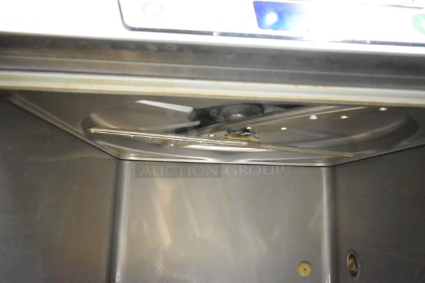 2018 Hobart LXER stainless steel undercounter dishwasher, interior view, excellent condition, 120/208-240V, 1 phase.