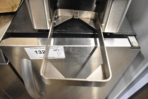 Bunn 1SH STAND stainless steel commercial server stand, 120 volts, 1 phase, visible tag indicating '132 QTY 1'.