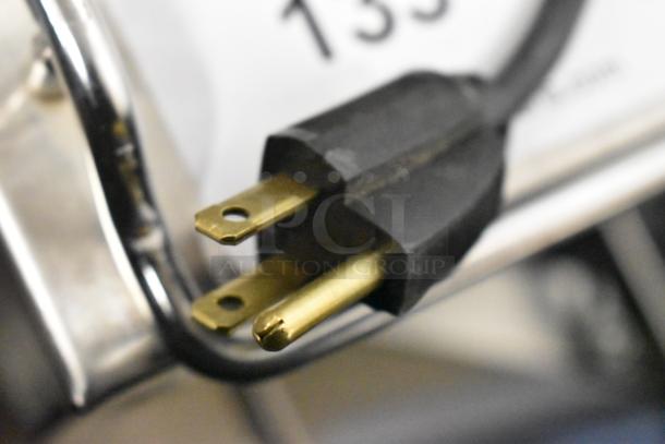 Bunn 1SH STAND stainless steel countertop server stand plug, showing 120V, 1-phase compatibility.