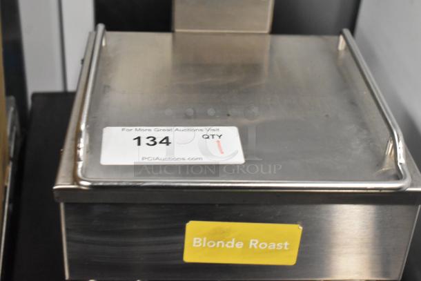 2018 Bunn 1SH STAND stainless steel commercial server stand. Features 120 volts, 1 phase; labeled "Blonde Roast."