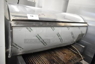 2017 Techfrico Microgel 4 stainless steel countertop refrigerated display case, commercial grade, 230V, visible wear.