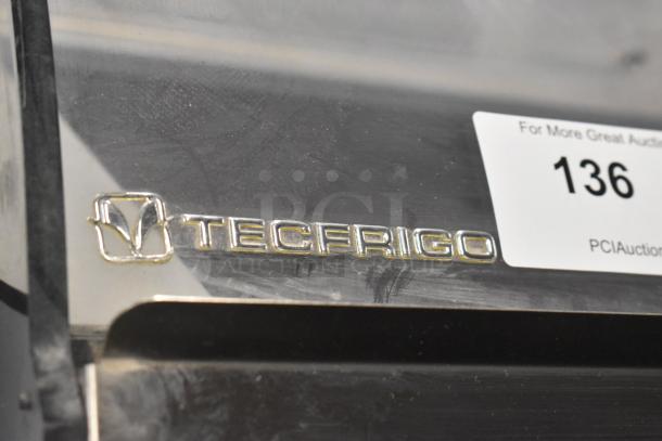 2017 Techfrico Microgel 4 stainless steel countertop refrigerated display case, 230V, with visible model label.