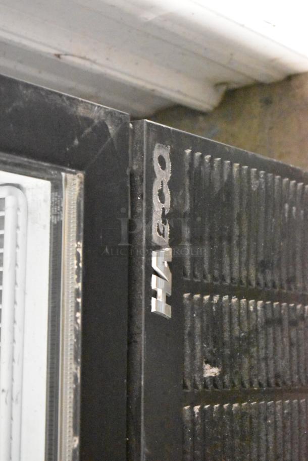 Habco SE12 metal commercial cooler, single door with poly-coated racks, 115 volts, 1 phase. Visible Habco branding.