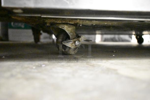 2019 Delfield 406P-STAR2 undercounter cooler caster detail, stainless steel, commercial casters, 115V, 1 phase.