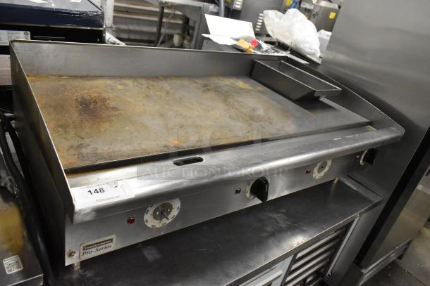 Toastmaster Pro Series stainless steel flat top griddle, commercial countertop model, with thermostatic controls, used condition.