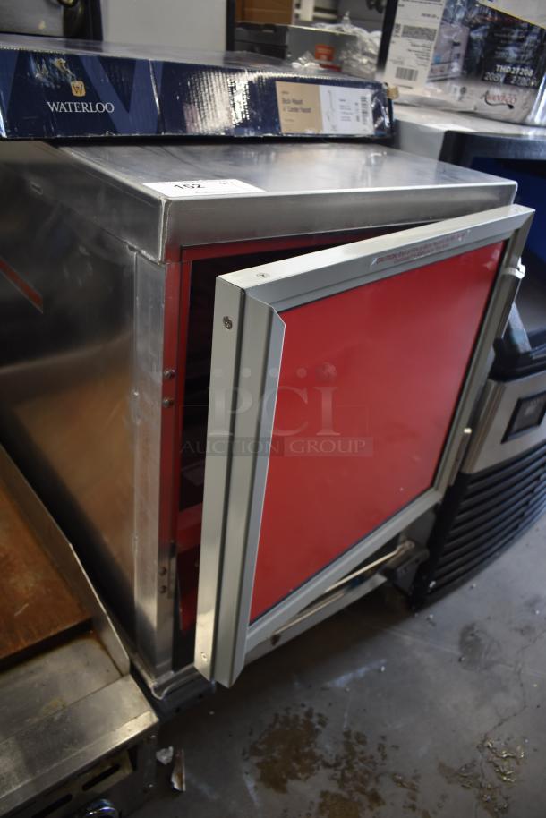 Brand new Avantco heated holding cabinet on casters, 120V, 1 phase, metal construction, minor scratches.