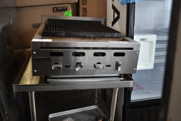 Vulcan VACB25-101 stainless steel commercial charbroiler grill on stand, natural gas, 68,000 BTU.