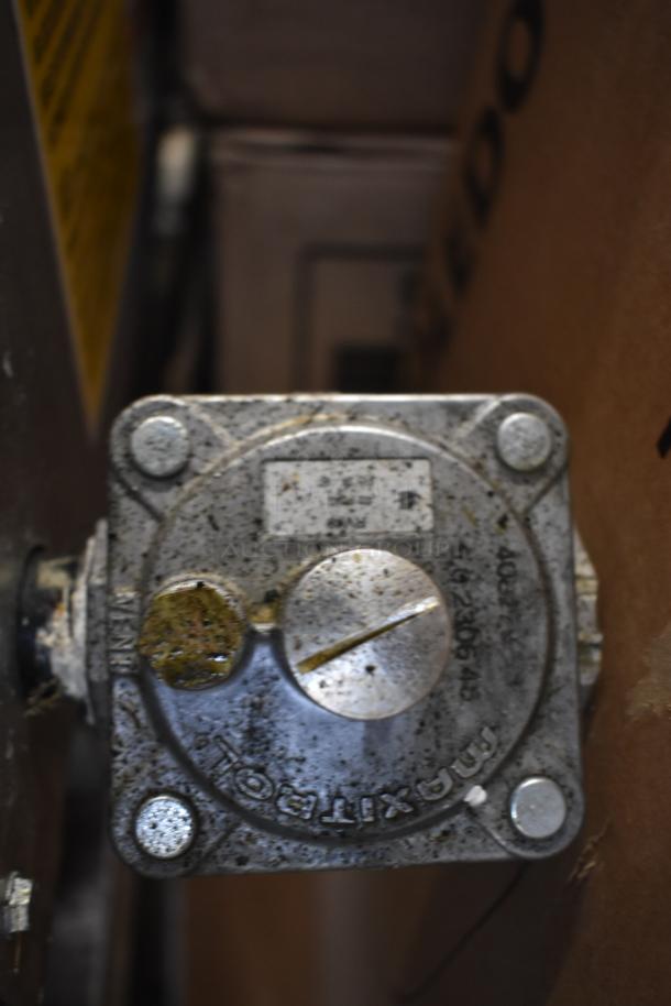 Vulcan VACB25-101 charbroiler gas control valve, natural gas, slightly worn, with readable operational markings.