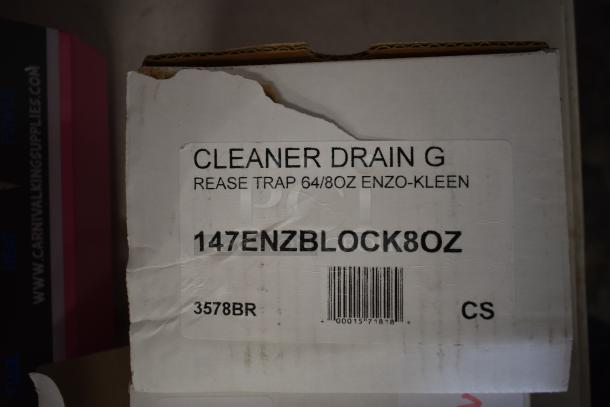Shurtape cellulose film tape roll and Noble Eco Enzo-Kleen enzymatic block. Packaging shows visible minor damage.