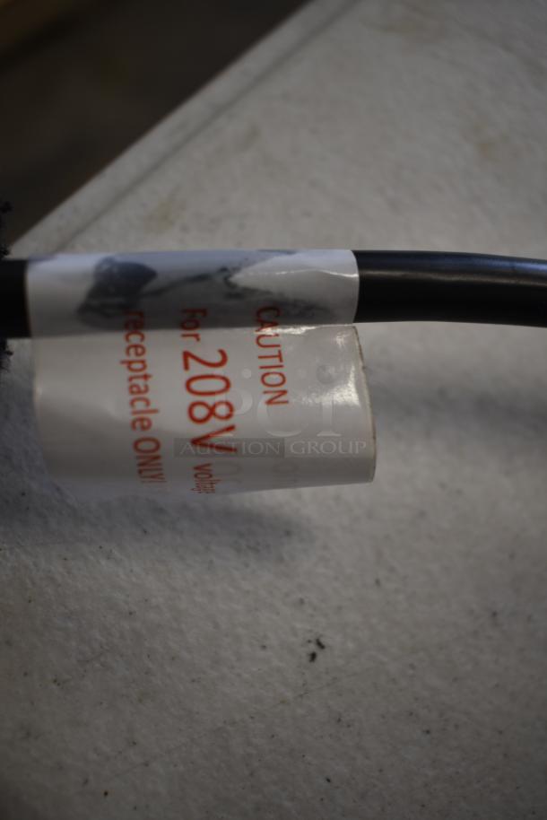 Avantco THD27208 toaster power cord with caution label: "208V receptacle ONLY." Suitable for commercial use.