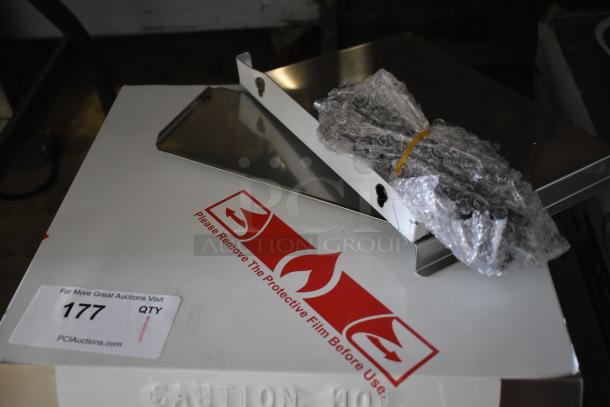 Brand new Galaxy 177GCT10 stainless steel commercial conveyor toaster, 3" opening, 120V, with protective film and bubble-wrapped components.