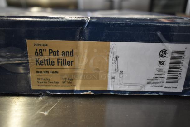 BRAND NEW SCRATCH AND DENT! 750PKFH68 Waterloo Pot and Glass Filler Assembly, 68" stainless steel hose, 1/2" NPT inlet.