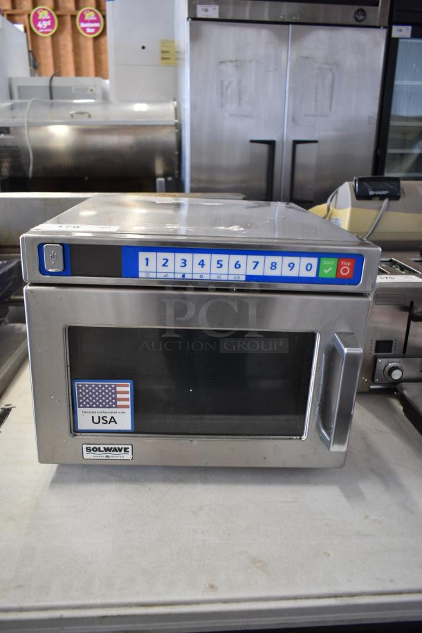 Brand new 2025 Solwave SWAHD12 stainless steel commercial microwave, push button controls, 120V, 1 Phase, scratch and dent.