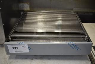 Brand new stainless steel conveyor attachment in excellent condition. Scratch and dent sale. Label shows "181."