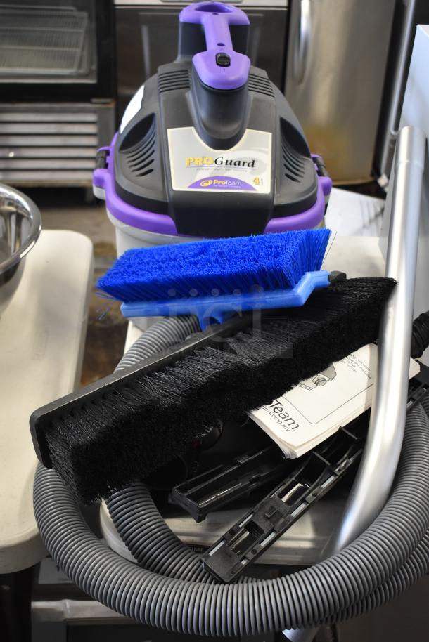 Brand new ProGuard 1071281 wet dry vacuum, 120V, with hoses, brushes, and manual. Scratch and dent condition.