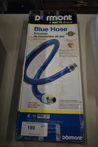 Dormont 1650KIT48 Deluxe SnapFast® 48" gas connector kit, includes two elbows and restraining cable, 1/2" diameter, brand new.