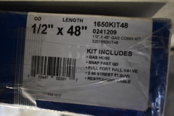 BRAND NEW ServIt 423BLS3 Dormont 1650KIT48 Gas Connector Kit, 48" length, 1/2" diameter, includes elbows, cable.