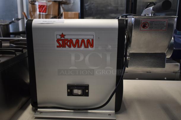 Brand new Sirman GF Dakota 20021608WNA electric cheese grater, 2 lb/min, 120V, 1 phase, with light scratches.