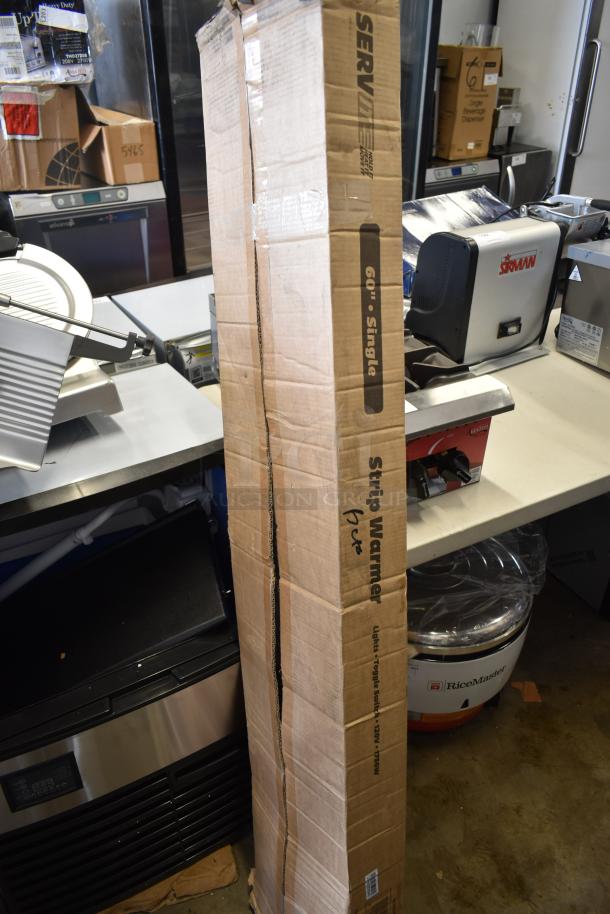 BRAND NEW SCRATCH AND DENT ServIt 423SW60TLHA 60" Lighted Strip Warmer in box. Single toggle, 120V, 1 Phase, minor box damage.