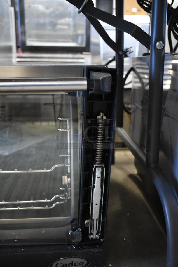 Cadco XAF013-US commercial convection oven, stainless steel, electric, 120V, visible interior, new with scratches, 2025 model.