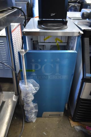 Brand new Hoshizaki AM-50BAK stainless steel ice machine, 27 lb. bin capacity, with minor scratches. Model: AM-50BAK.