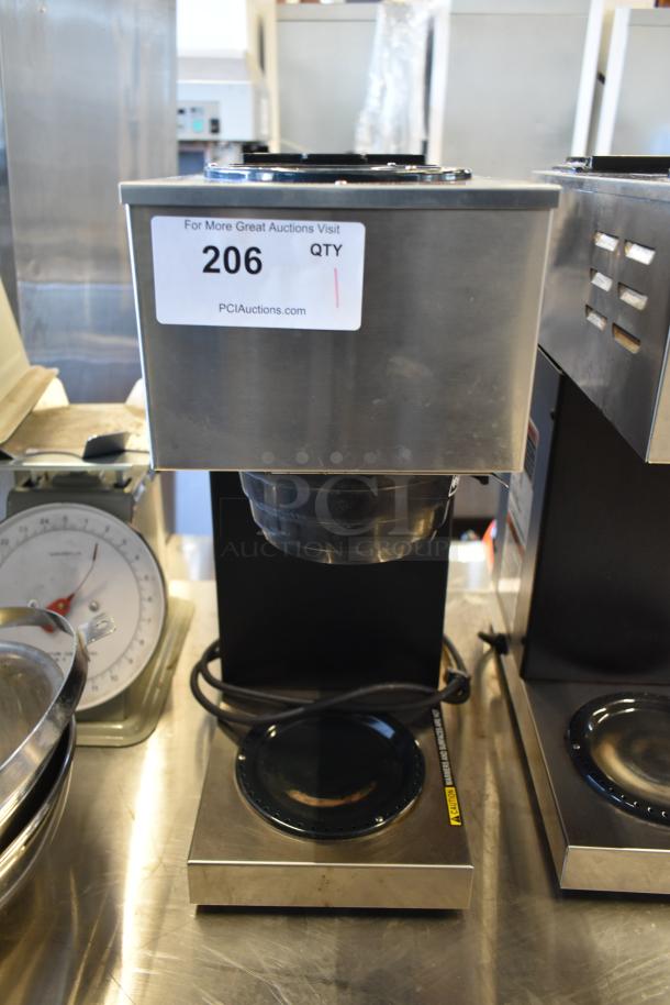 2021 Bunn 33200.0002 VPR Black 12 Cup Pourover Coffee Brewer with 2 warmers, 2 decanters. Tag shows lot number 206.