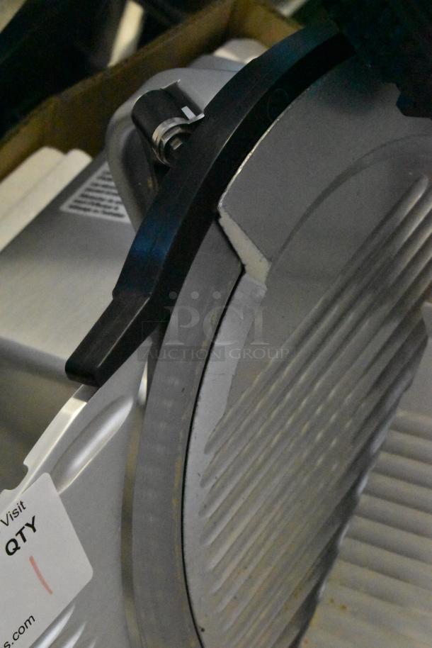 2023 Bizerba GSP HD commercial meat slicer, metal finish, countertop model, visible blade, 120V, 1 phase.