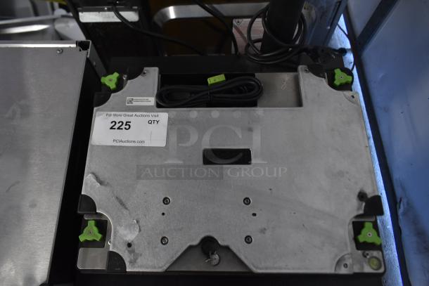 Mettler Toledo FreshWay metal floor scale, model FreshWay, 100-240 volts, 1 phase, in good condition with visible auction label.