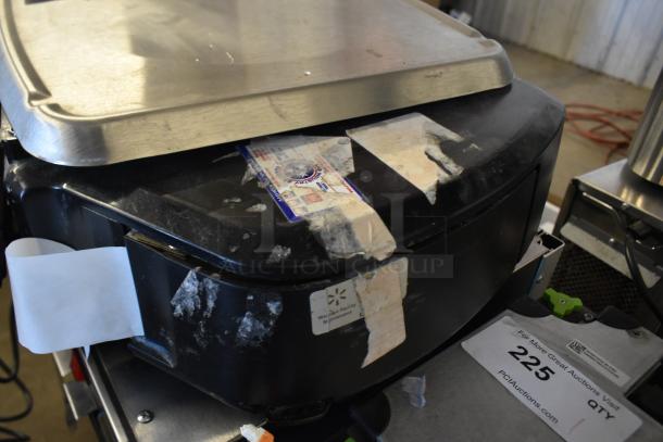 2017 Hobart HTi-LH26 metal commercial countertop food portioning scale, tested and working, with visible wear and labels.