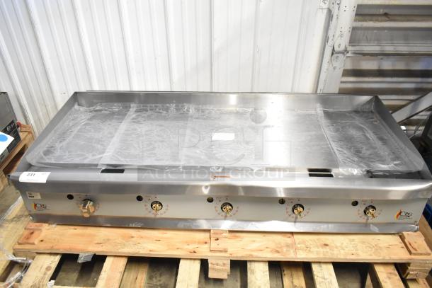 Brand new Cooking Performance Group CPG 351GTCPG60NL stainless steel gas griddle, 150,000 BTU, thermostatic controls, scratch and dent condition.