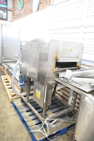 Belshaw Adamatic TG-50 stainless steel thermoglazing station, 208V, 1-phase, on commercial casters.