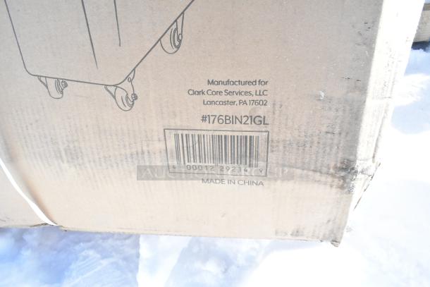 Cardboard box labeled with "Manufactured for Clark Core Services, LLC," barcode, and "#176BIN21GL". Medium condition.