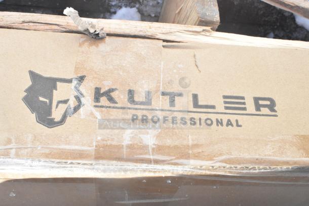 Damaged box with "Kutler Professional" logo, part of an 8-item auction including Hatco warming drawer and Avantco over shelf, new scratch and dent items.