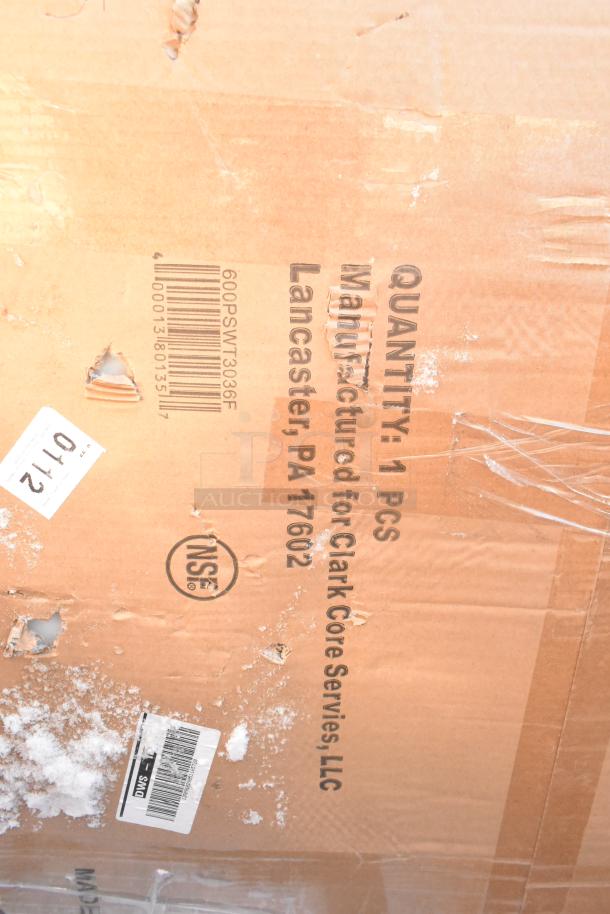 Box labeled "Manufactured for Clark Core Services, LLC, Lancaster, PA 17602," showing minor wear and barcode. Quantity: 1 piece.