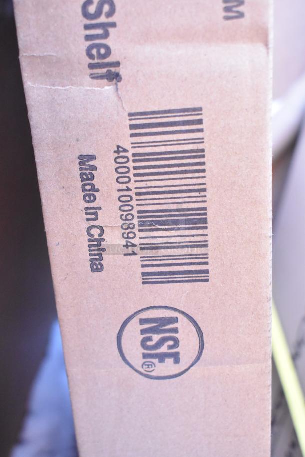 Cardboard box with NSF logo, barcode 40001009941, and "Made in China" label. Contains scratch and dent shelves.