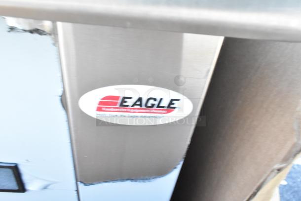 BRAND NEW Eagle HSA-10-FA-1P hand sink with gooseneck, foot pedal, P-trap, basket drain, slight scratch and dent.