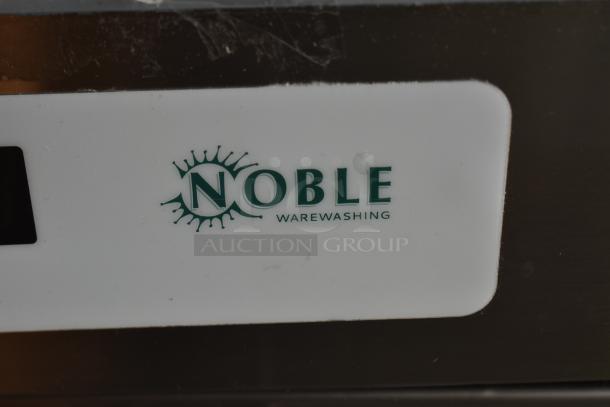 BRAND NEW 2025 Noble 495HTGW22 stainless steel undercounter dishwasher, scratch and dent, 208-240V, 1 phase, logo visible.