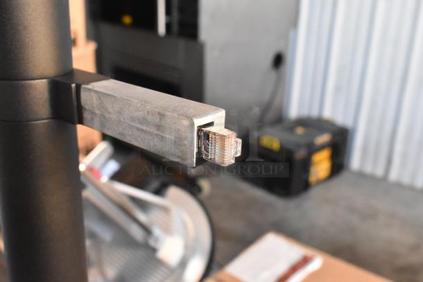 Mettler Toledo FreshWay Scale in original box, connector detail shown. Pristine condition, industrial setting background.