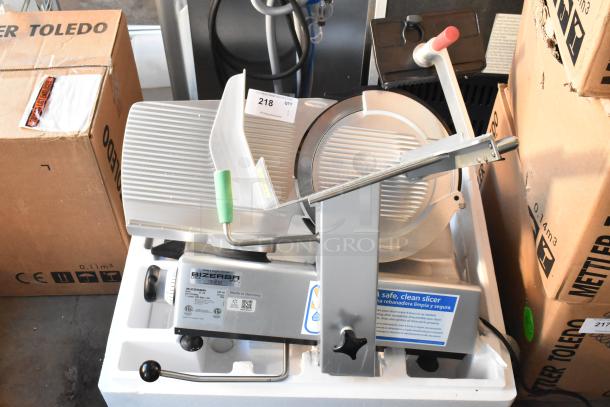 2023 Bizerba GSP HD 13" Automatic Gravity Feed Meat Slicer, 120V, 1 Phase, excellent condition, illuminated, heavy-duty.