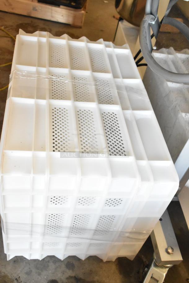 Arcobaleno AMF160 commercial pasta machine with accessories and casters, showing metal frame and operational parts.