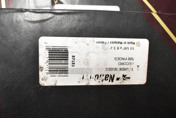 Lot of 25 items including black notebooks, label indicates "14 1/4 x 8 3/4", 500 pages, Lexhide Series, made in Malaysia.