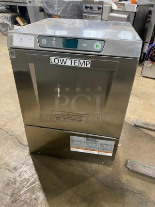 Hobart Advansys LXEC undercounter dishwasher, stainless steel, Energy Star, low temp, with peg rack; Model: LXEC SN: 231177782.