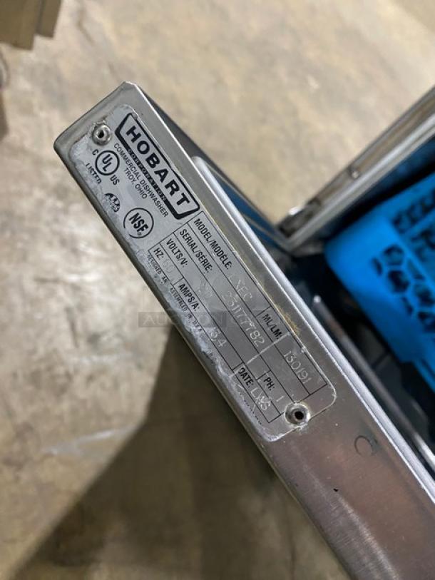 Hobart Advansys LXEC dishwasher label, model and serial number shown; Energy Star certified, electric powered.