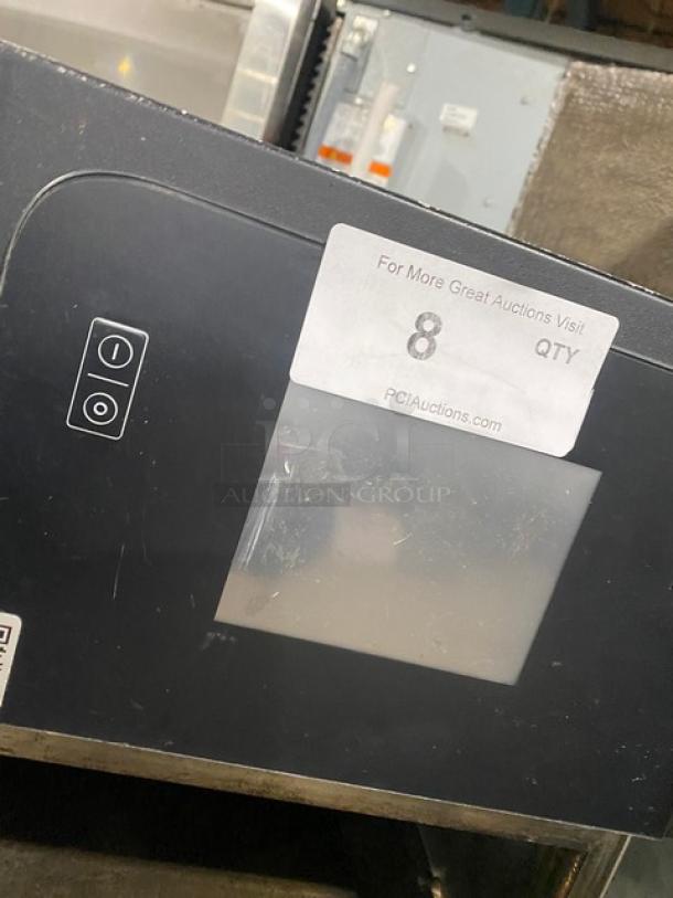 MerryChef commercial black electric rapid cook oven, countertop model, 208/240V; visible wear, auction label on front.