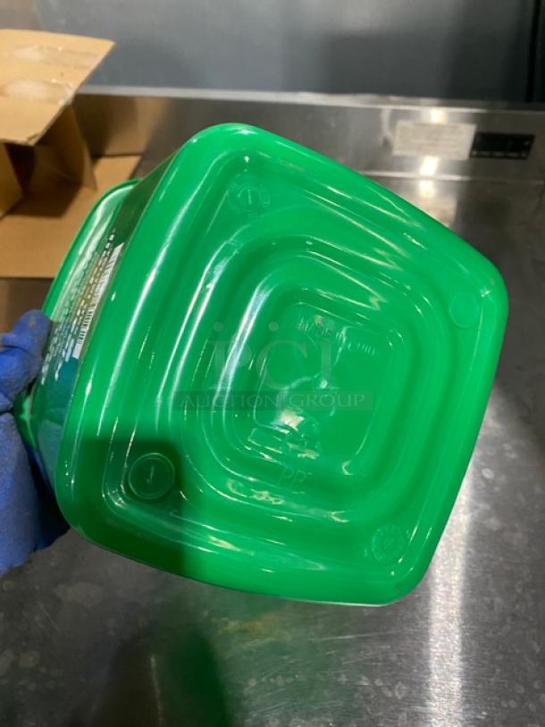 San Jamar Kleen-Pail Series green 6 qt. detergent pail, Model KP196GN, new condition, clear label visible.