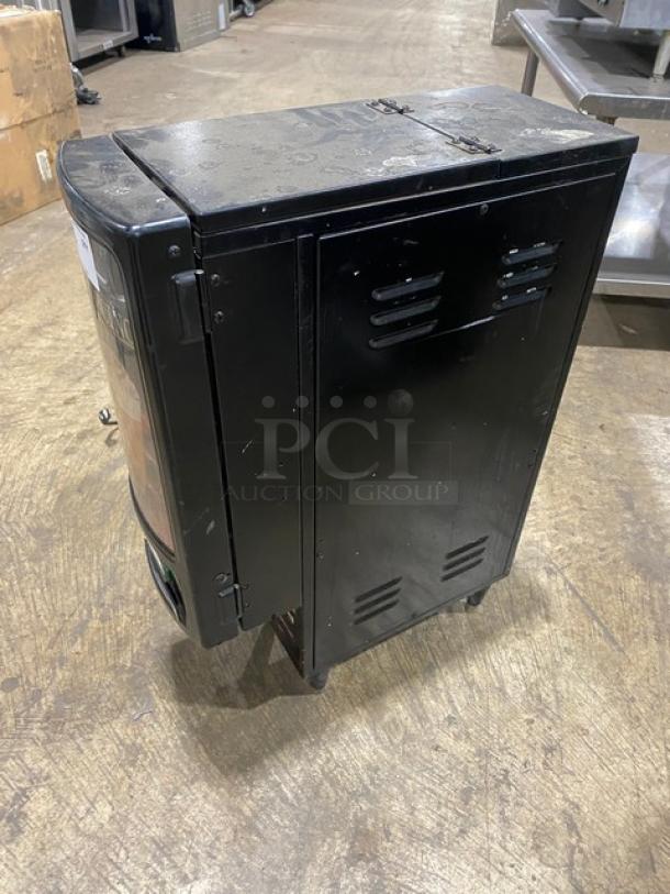 Cecilware GB2K-LD dual flavor cappuccino machine, black, electric, 2 hoppers, push-button control, 120V, countertop model.