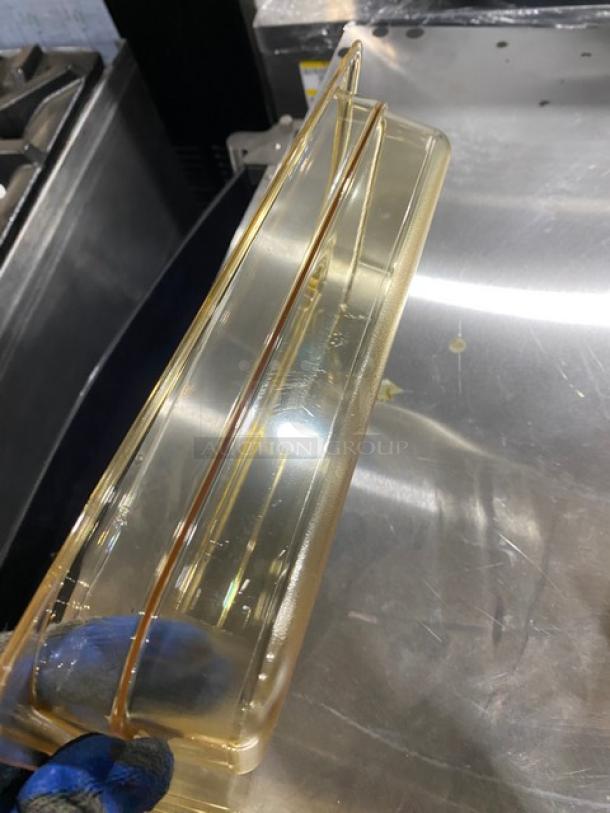 Cambro Commercial Amber High-Temperature 1/3-Size Food Pan, Model 32HP150, new condition, 2-1/2" deep.