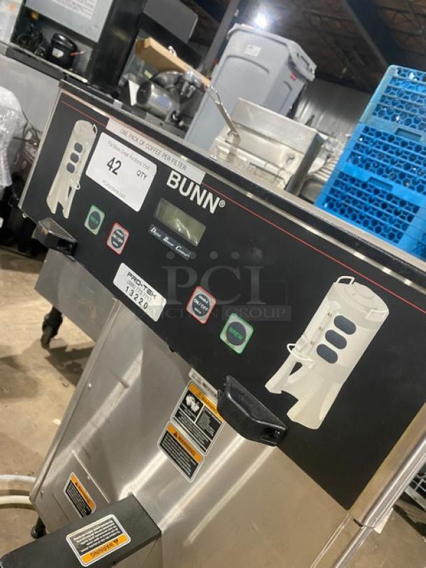 Bunn ThermoFresh DBC Series Dual Coffee Brewer, stainless steel, digital controls, hot water dispenser, Model DUALTFDBC.