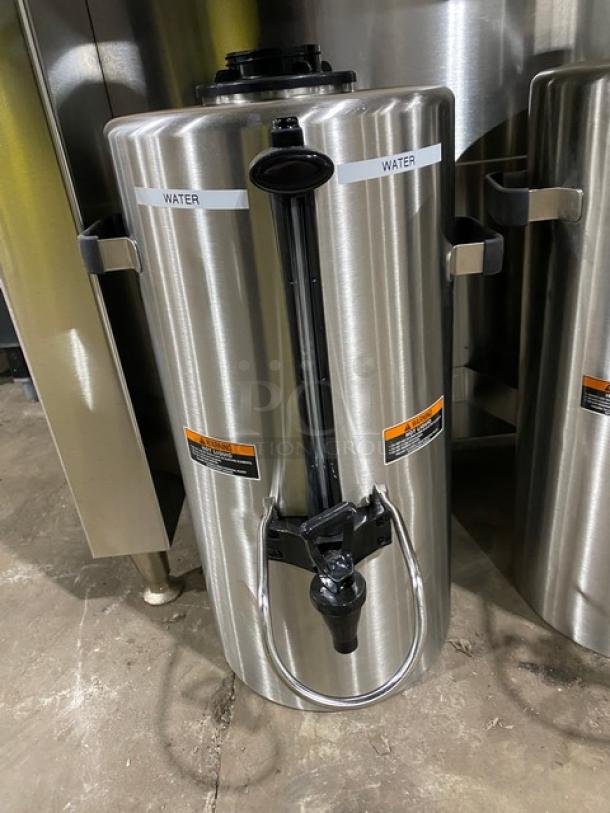 Fetco CBS-62H commercial coffee brewer, stainless steel, 3-gallon twin model, hot water dispenser, insulated thermal dispensers.