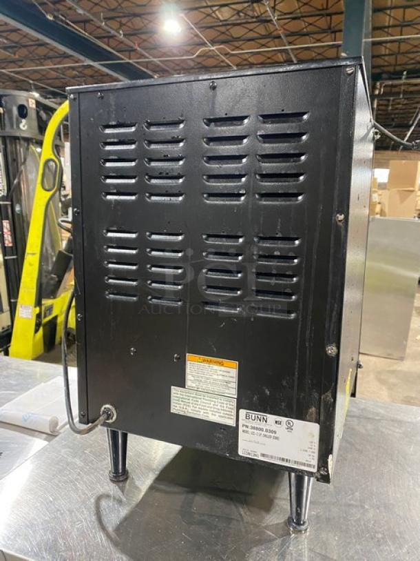 Bunn LCC-2LP dual-flavor coffee dispenser with hot water feature, electric, black, countertop model on legs, 120V 1 Phase.